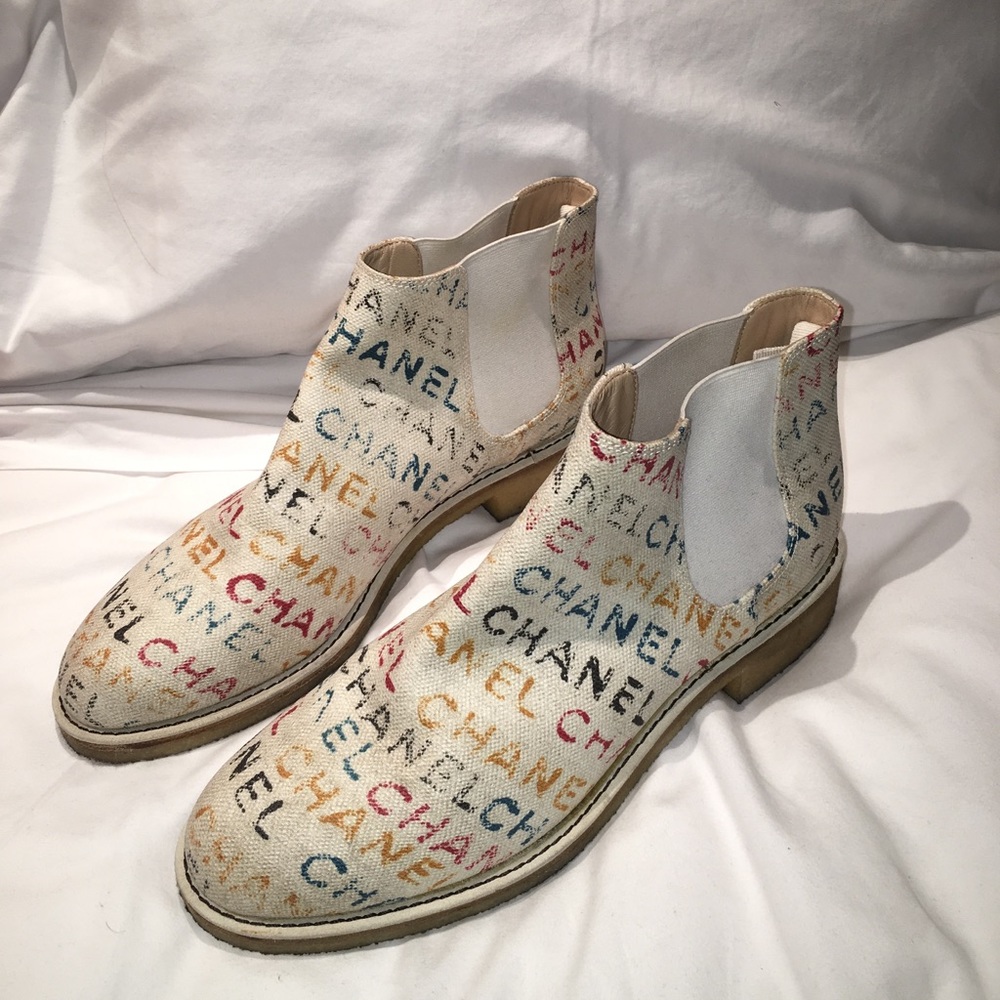 Chanel Print Boots